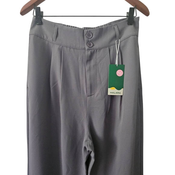 Halara High Waisted Button Shirred Straight Leg Work Pants Size M - Picture 3 of 10